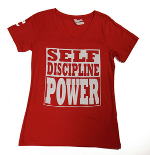 "Self Discipline Is Power" Women's V-Neck - ORIGINAL print